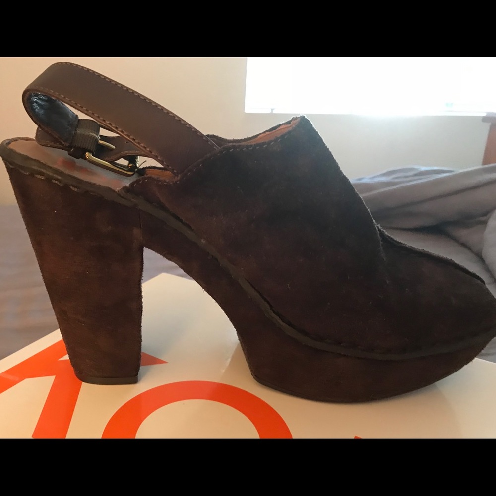 Michael Kors Dark Brown Suede Mules - Picture 5 of 7